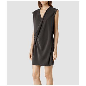 SOLD!! AllSaints ‘Aures’ Crepe Dress in Anthracite (Gray)